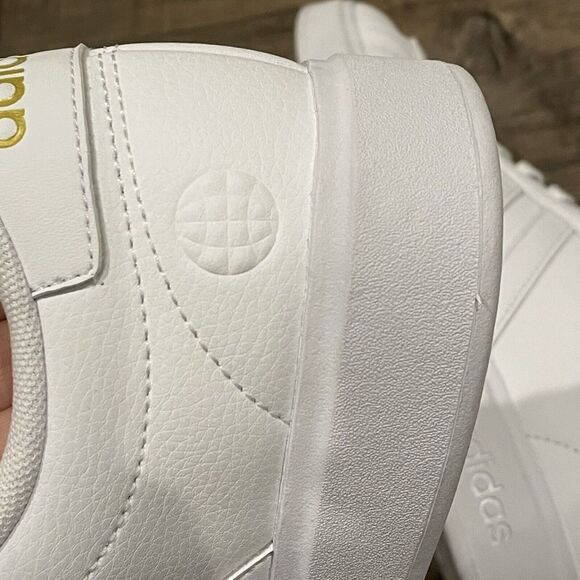 Adidas Grand Court 2 Sneakers White Gold Metallic Womens 6 GW9213 Shoes Youth 5 - Picture 11 of 16